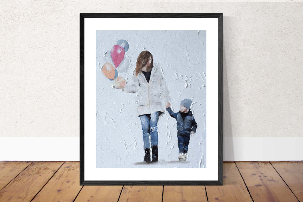 Mommy and son Painting, PRINTS, Canvas, Posters, Commissions, Fine Art - from original oil painting by James Coates