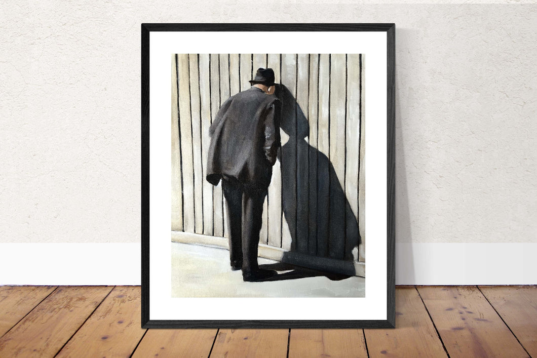 Shadow Man Painting, Shadow man Poster, Shadow man Wall art, shadow man Canvas Print - Fine Art - from original oil painting by James Coates
