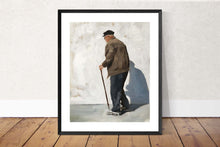 Load image into Gallery viewer, Old man with cane Painting, Prints, Canvas, Posters, Originals, Commissions - Fine Art - from original oil painting by James Coates
