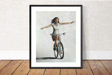 Load image into Gallery viewer, No hands Cycling Painting, Prints, Canvas, Posters, Originals, Commissions - Fine Art - from original oil painting by James Coates
