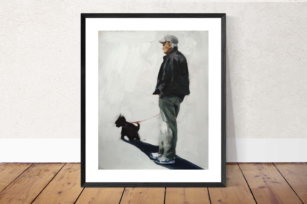Man and dog Painting ,Dog art ,Dog Print ,Fine Art - from original oil painting by James Coates