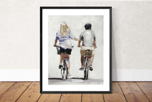Load image into Gallery viewer, Love on a bicycle Painting, Prints, Canvas, Posters, Originals, Commissions, Fine Art - from original oil painting by James Coates
