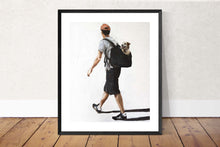 Load image into Gallery viewer, Dog in Back pack Painting, Prints, Canvas, Posters, Originals, Commissions, Fine Art - from original oil painting by James Coates
