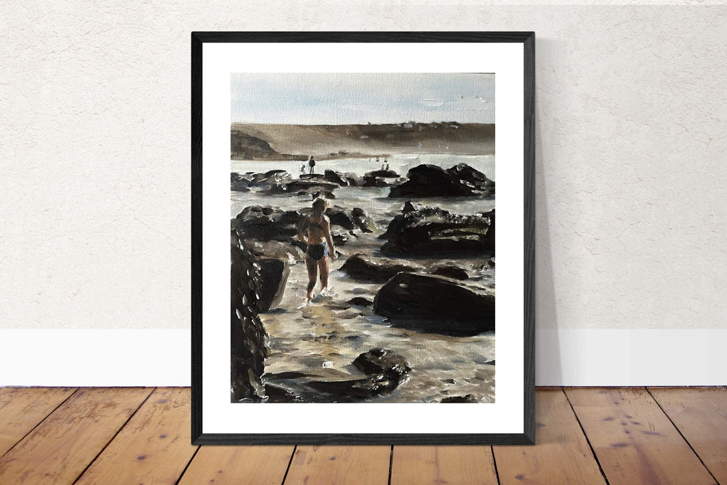 Rocky Beach Painting, Prints, Canvas, Posters, Originals, Commissions, Fine Art - from original oil painting by James Coates
