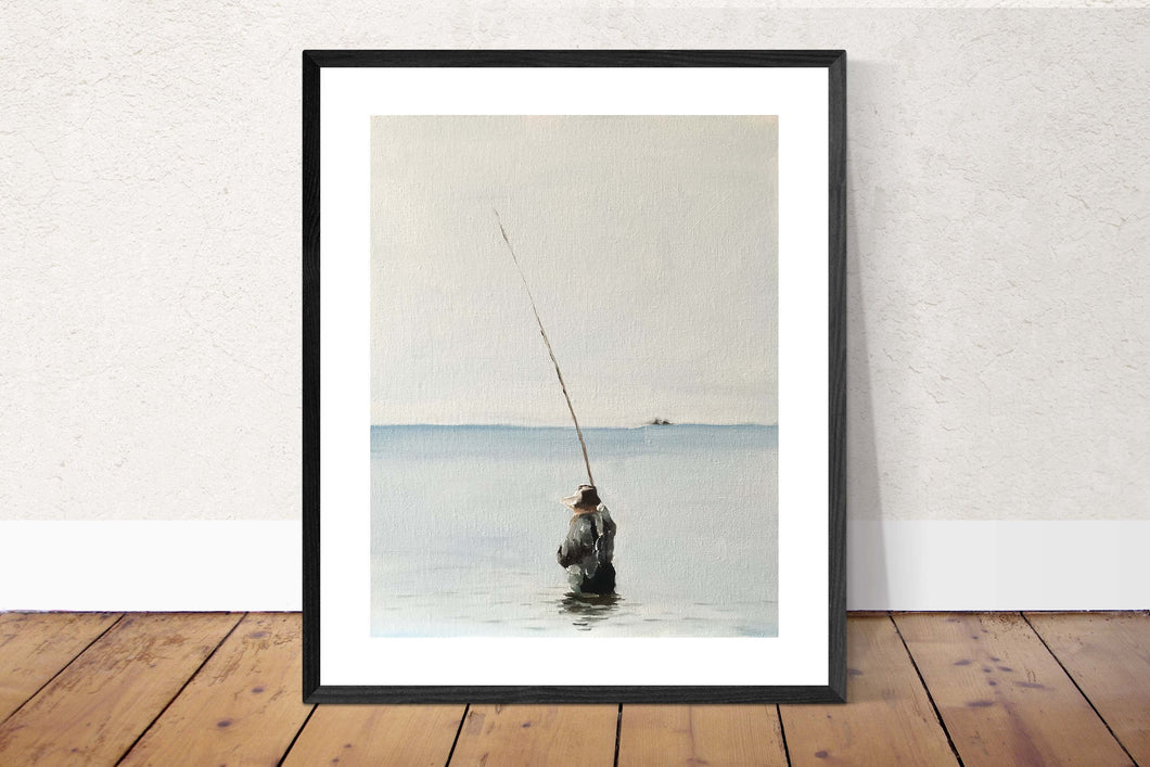 Fishing Painting, Poster, Prints, commissions, Fine Art - from original oil painting by James Coates