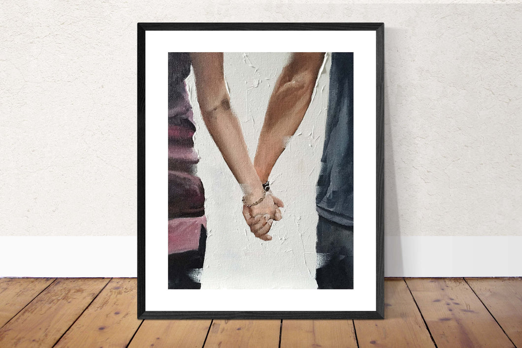 Holding hands Painting, Pints, Canvas, Posters, Originals, Commissions, Fine Art - from original oil painting by James Coates