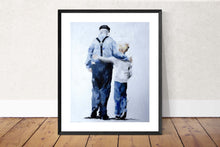 Load image into Gallery viewer, me and Grandad Painting, Prints, Canvas, Posters, Originals, Commissions,  Fine Art - from original oil painting by James Coates
