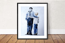 Load image into Gallery viewer, Me and Grandpa Painting, Poster,  Wall art, Prints, commissions, Fine Art - from original oil painting by James Coates
