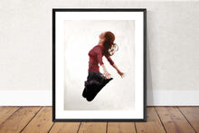 Load image into Gallery viewer, Woman jumping Painting, PRINTS, Canvas, Posters, Commissions,  Fine Art - from original oil painting by James Coates
