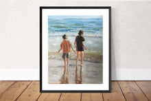 Load image into Gallery viewer, Children at Beach Painting - Poster - Wall art - Canvas Print - Fine Art - from original oil painting by James Coates
