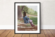 Load image into Gallery viewer, Girl on swing Painting, Poster, Wall art, Prints - Fine Art - from original oil painting by James Coates
