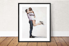 Load image into Gallery viewer, Couple embracing - Painting -Wall art - Canvas Print - Fine Art - from original oil painting by James Coates
