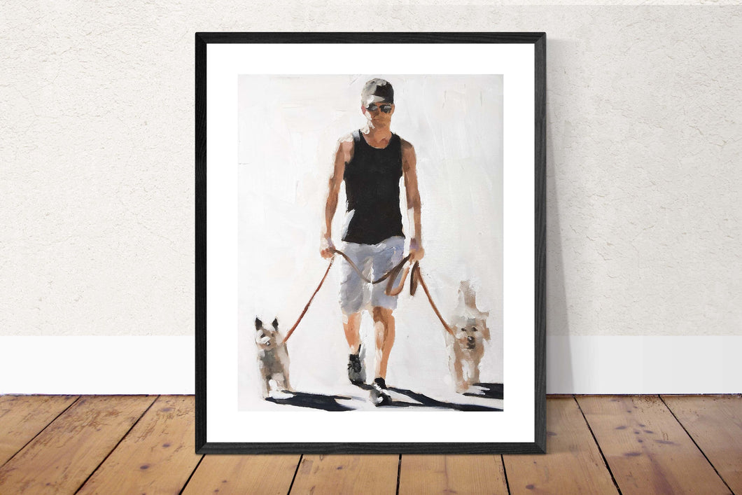 Walking dogs Painting, Dog art ,Dog Print,Fine Art - from original oil painting by James Coates