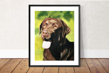 Load image into Gallery viewer, Chocolate Labrador Dog Painting, Prints, Posters, originals, commissions - Fine Art - from original oil painting by James Coates
