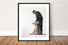 Load image into Gallery viewer, Man and dog, Painting, Prints, Originals, Commissions, Fine Art - from original oil painting by James Coates
