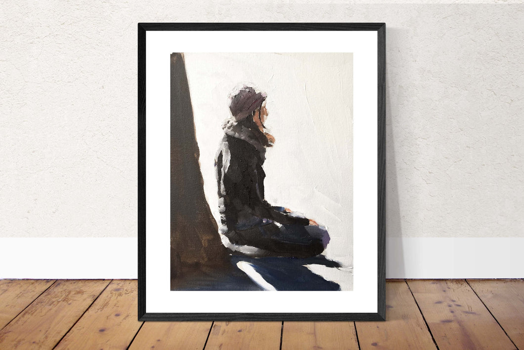 Woman meditating - Painting -Wall art - Canvas Print - Fine Art - from original oil painting by James Coates