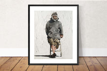 Load image into Gallery viewer, Man in hood Painting, Prints, Posters, Canvas, Originals, Commissions,  Fine Art - from original oil painting by James Coates
