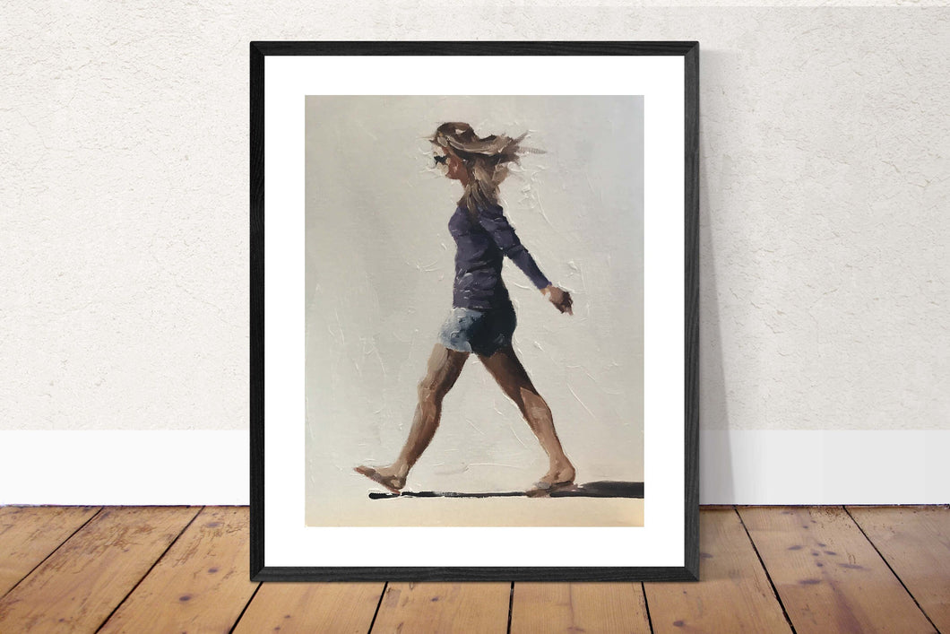 Woman walking - Painting -Wall art - Canvas Print - Fine Art - from original oil painting by James Coates