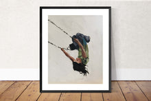 Load image into Gallery viewer, Child Swinging upside don Painting, Prints, Canvas, Poster, Commissions, Fine Art - from original oil painting by James Coates
