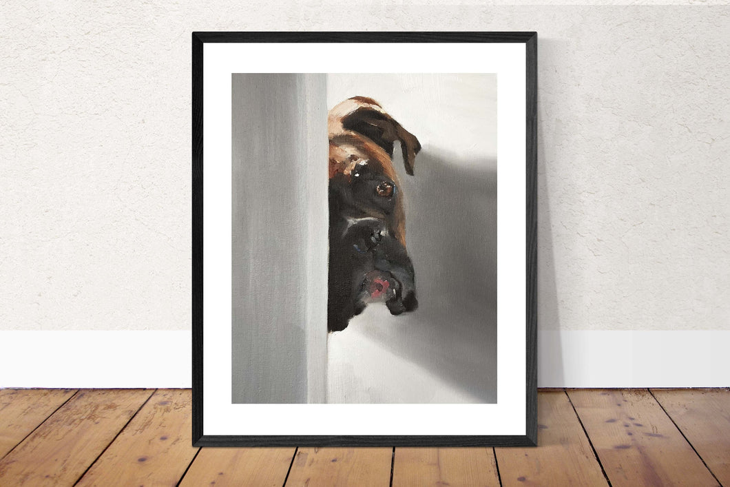 Boxer dog Painting, Dog art, Dog Print, Fine Art - from original oil painting by James Coates