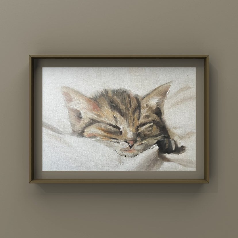 Cat Painting, Cat Poster, Cat Wall art, Cat Canvas Print, Cat Fine Art - from original oil painting by James Coates