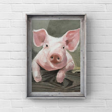 Load image into Gallery viewer, Pig Painting, Pig Wall art, Pig Canvas Print, Pig Fine Art, from original oil painting by James Coates
