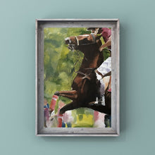 Load image into Gallery viewer, Horse racing Painting, horse Poster, Wall art, Canvas Print, Fine Art - from original oil painting by James Coates
