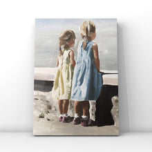 Load image into Gallery viewer, Sisters Painting, Best Friends Art, Siblings Poster, Wall Art, Canvas Print by James Coates
