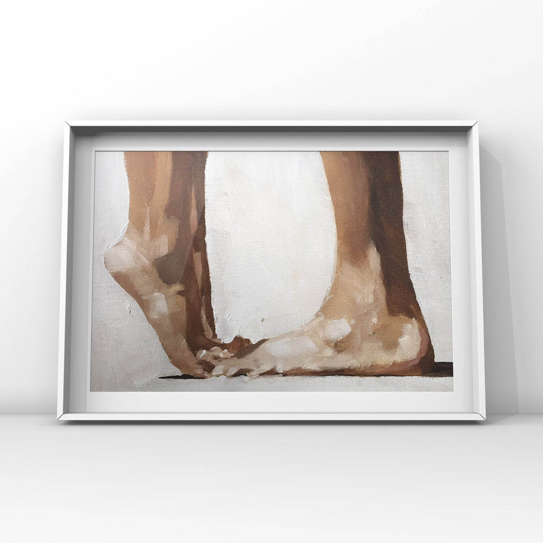 Couple Love Painting, Romance print, Couple Wall art, Love Canvas Print, Fine Art Kissing Feet Picture - from original oil painting by James Coates