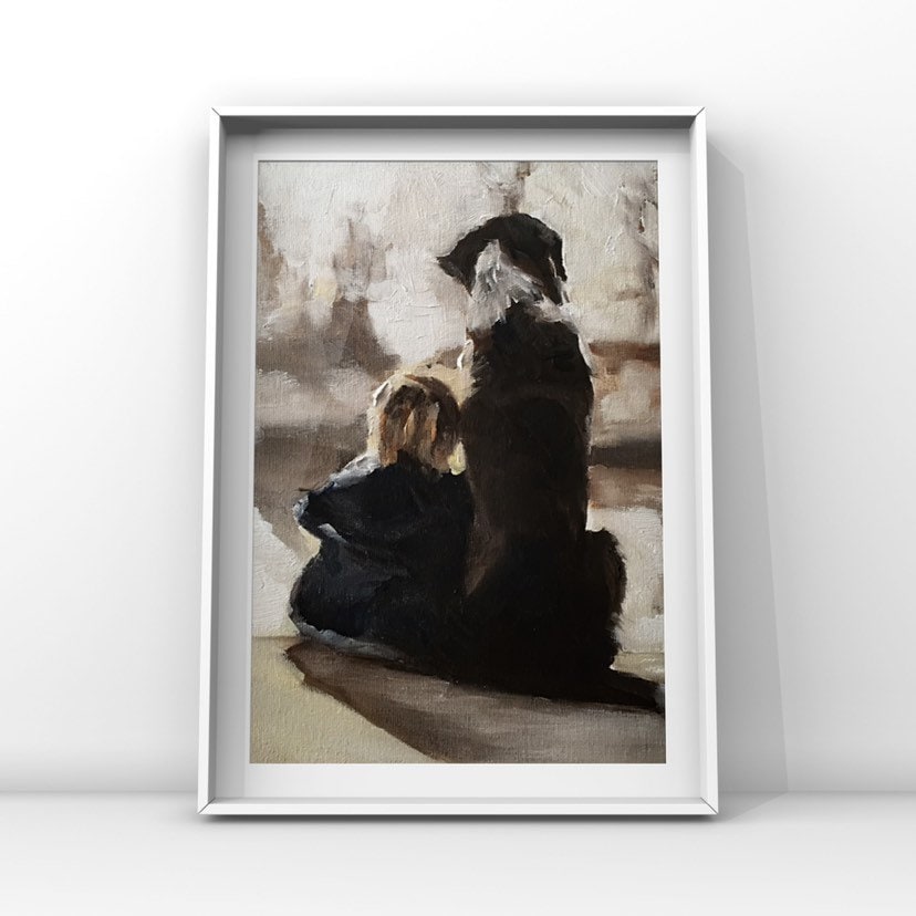 Boy and dog Painting, Poster, Boy Wall art, Canvas Print,  Fine Art - from original oil painting by James Coates