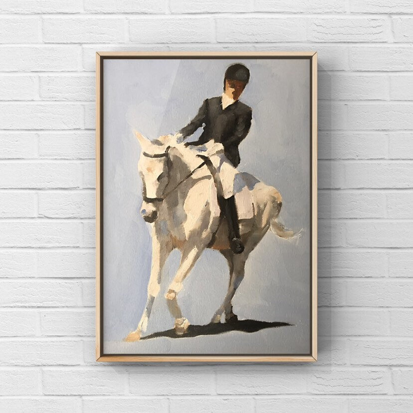 Horse riding Painting, riding Poster, Wall art, Canvas Print, Fine Art - from original oil painting by James Coates