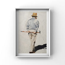 Load image into Gallery viewer, Old Man walking Painting, Prints, Canvas, Posters, Originals, Commissions - Fine Art - from original oil painting by James Coates
