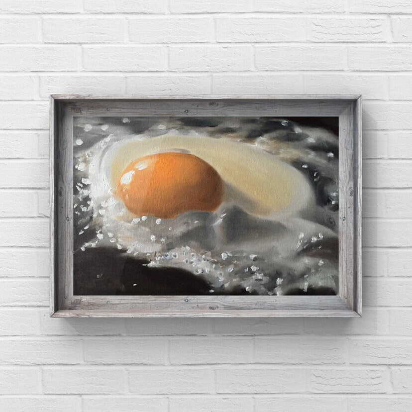 Fried Egg Painting, Food art ,Canvas and Paper Prints, Fine Art  from original oil painting by James Coates