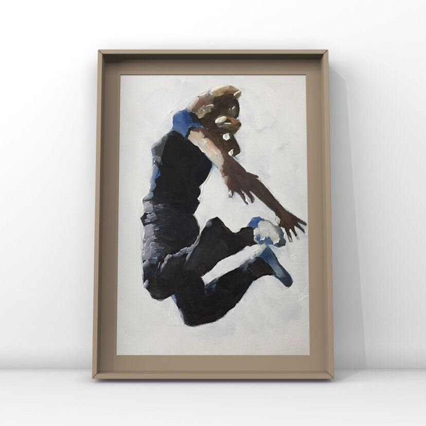 Girl Jumping Painting , girl Wall art, Canvas Print, Fine Art - from original oil painting by James Coates