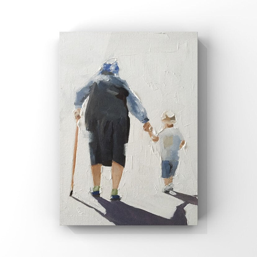 Grandma Painting, nanny Wall art, Canvas Print, Fine Art, from original oil painting by James Coates