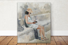 Load image into Gallery viewer, Woman reading Painting , PRINTS, Canvas, Posters, Fine Art, commissions, from original oil painting by James Coates
