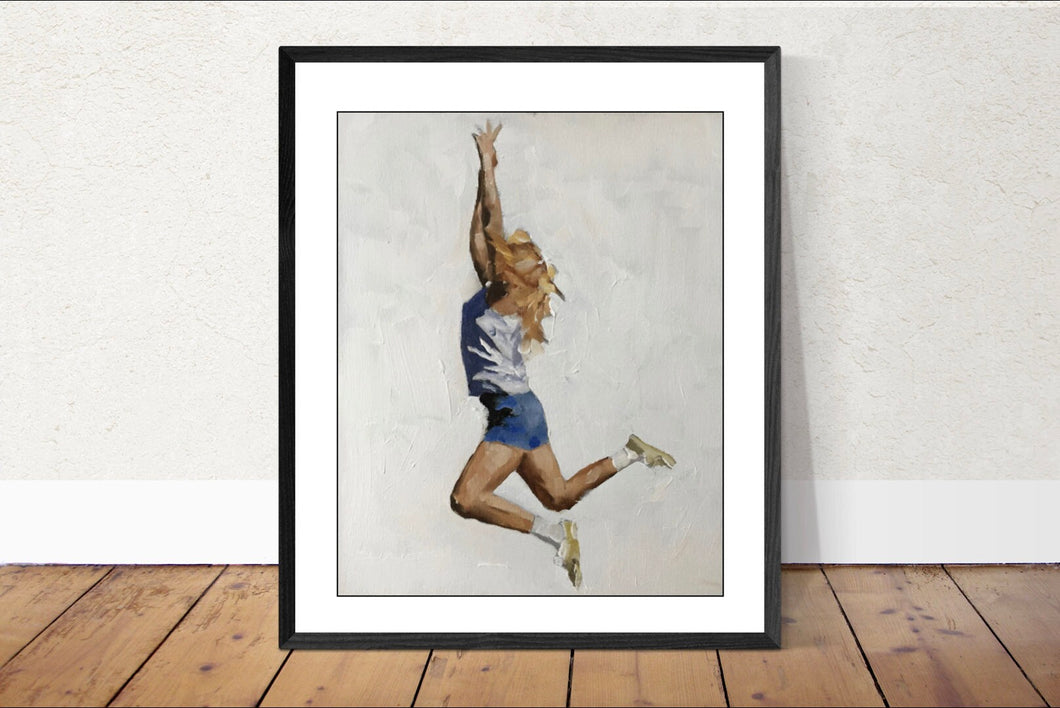 Leaping girl Painting Wall art, Canvas Print,Fine Art - from original oil painting by James Coates