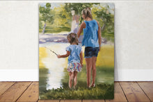 Load image into Gallery viewer, Little Girls by the water Painting, Prints, Canvas, Posters, Originals, Commissions, Fine Art - from original oil painting by James Coates

