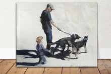 Load image into Gallery viewer, Family dog walk Painting, Prints, Canvas, Posters, Originals, Commissions - Fine Art - from original oil painting by James Coates

