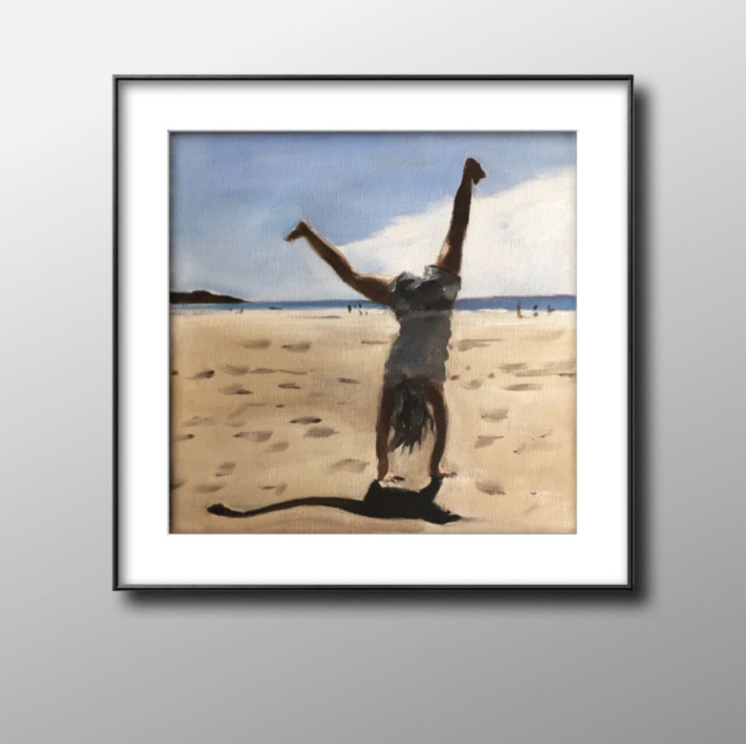 Handstand Painting, Prints, Canvas, Posters, Originals, commissions,  Fine Art - from original oil painting by James Coates