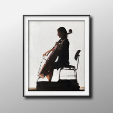 Load image into Gallery viewer, Cellist Painting Wall art - Canvas Print - Fine Art - from original oil painting by James Coates
