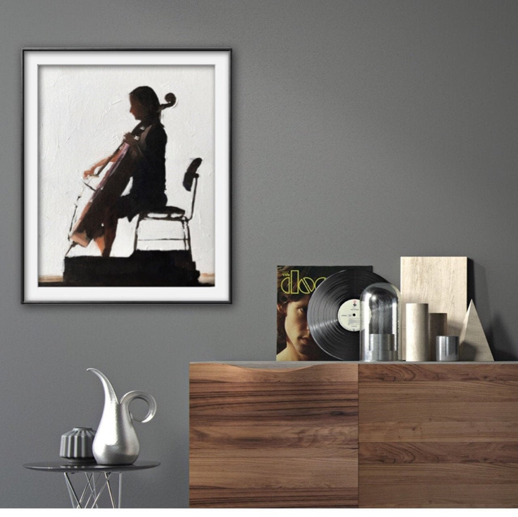 Cellist Painting Wall art - Canvas Print - Fine Art - from original oil painting by James Coates
