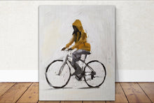 Load image into Gallery viewer, Riding a bike Painting - poster - Wall art - Canvas Print - Fine Art - from original oil painting by James Coates
