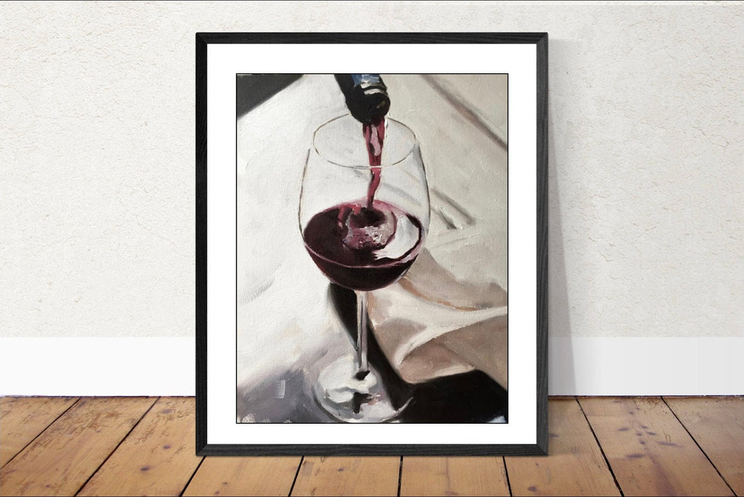 Red Wine Painting , Still life art, Prints, Originals,  Fine Art  from original oil painting by James Coates