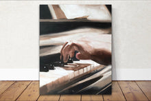 Load image into Gallery viewer, Pianist Painting, PRINTS, Canvas, Posters, Originals, Commissions - Fine Art, from original oil painting by James Coates
