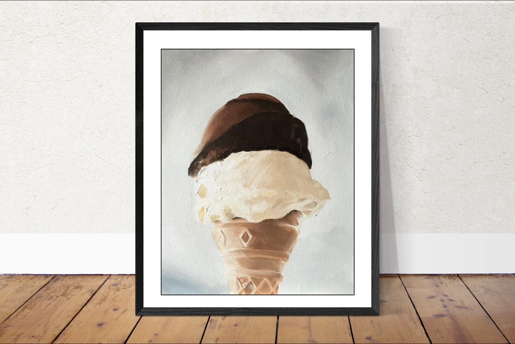 Ice Cream Painting ,Still life art ,Canvas and Paper Prints Fine Art from original oil painting by James Coates