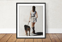 Load image into Gallery viewer, Girl and dog Painting, woman art, dog Poster, Print, Fine Art - from original oil painting by James Coates
