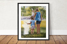 Load image into Gallery viewer, Little Girls by the water Painting, Prints, Canvas, Posters, Originals, Commissions, Fine Art - from original oil painting by James Coates
