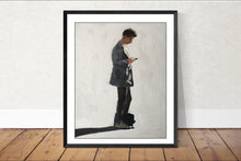 Load image into Gallery viewer, Man Waiting Painting, Prints, Posters, Originals, Commissions, Fine Art - from original oil painting by James Coates
