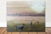 Load image into Gallery viewer, Sheep in field Painting, Prints, Poster, Canvas, Originals, Commissions, Fine Art - from original oil painting by James Coates
